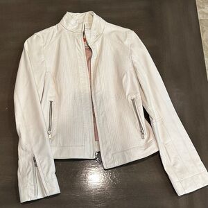 Wilsons Leather Women's Cream Leather Jacket
